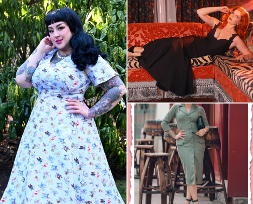 Retro and Pinup style clothing cover photo collage