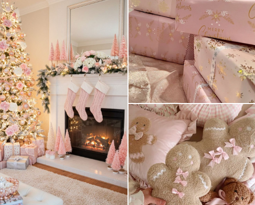 Pink Christmas timeeeeee🎀🎄🤶❄️ cover photo collage