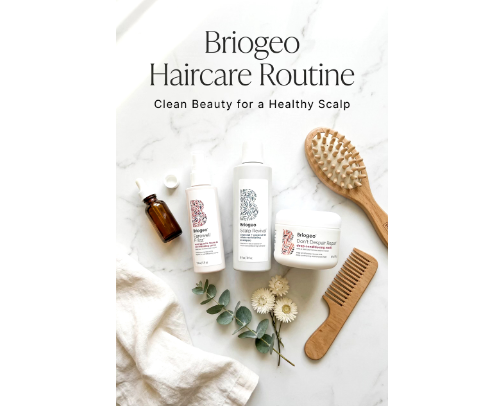 My Clean & Effortless Briogeo Haircare Routine for a Healthy Scalp cover photo collage