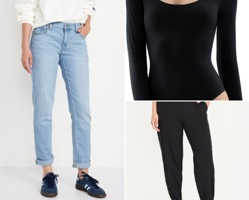 Lazy Mom Fashion Staples That Still Look Pulled Together cover photo collage