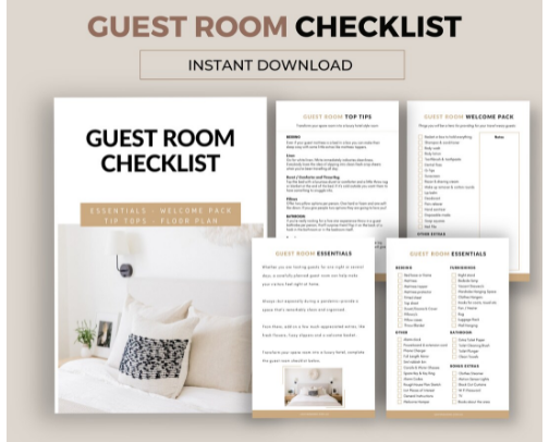Guest Room Checklist cover photo collage