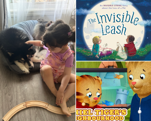 Losing A Pet: Helping Your Kids Process Death & Grief cover photo collage