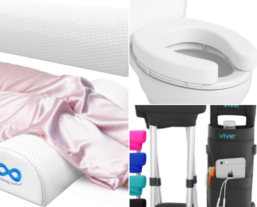 hip surgery recovery items cover photo collage