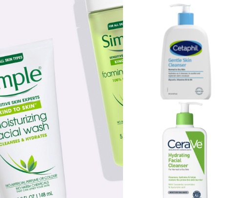 Facial washes for sensitive skin cover photo collage