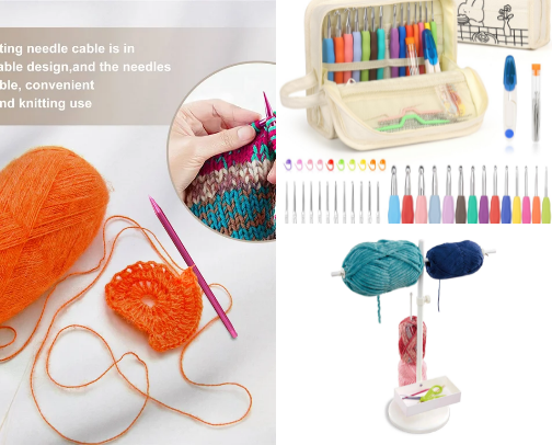 Crocheting and knitting diaries 🥹❤️ cover photo collage