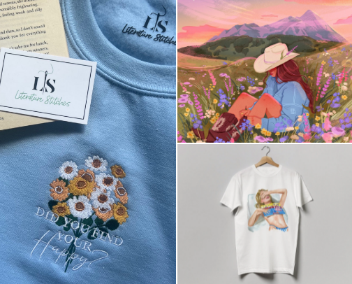 Bookish merch cover photo collage