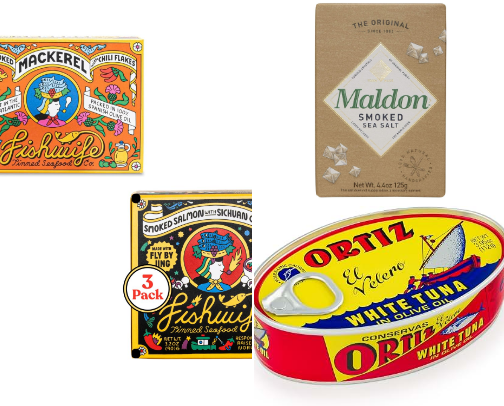 The Ultimate Gourmet Pantry, Exotic Condiments & Fine Delicacies Guide (Tinned Seafood, Artisan Salts & Luxury Sweets Edition) cover photo collage
