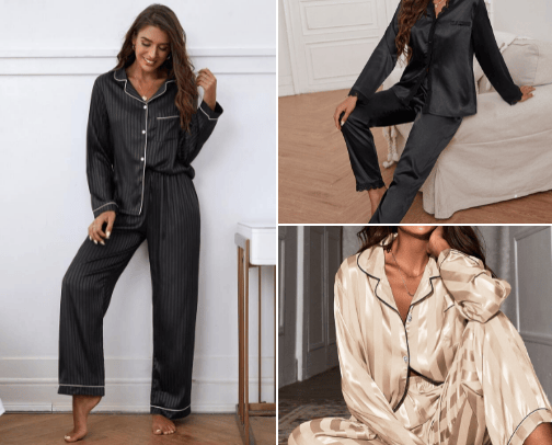 Satin sleepwear cover photo collage