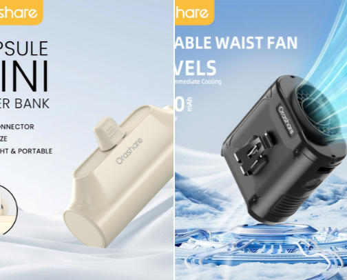 Orashare PNC03 3000mAh Capsule Mini Fast Charging Powerbank With TYPE-C/iPh Port Portable Power Bank cover photo collage