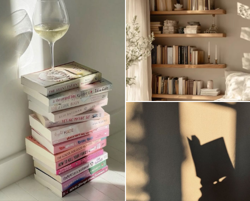 my girly bookshelf cover photo collage