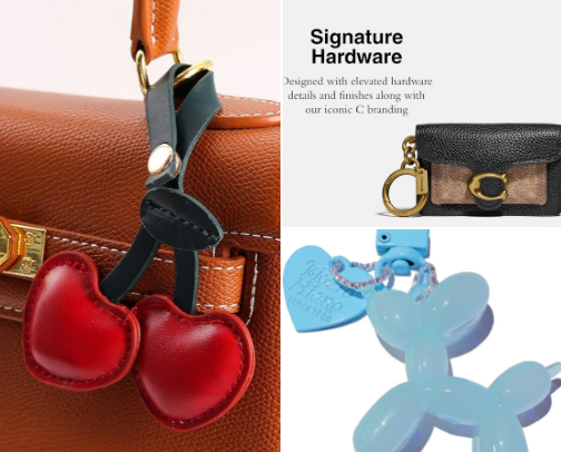 NOW TRENDING: Key & Purse Charms🐻👜 cover photo collage