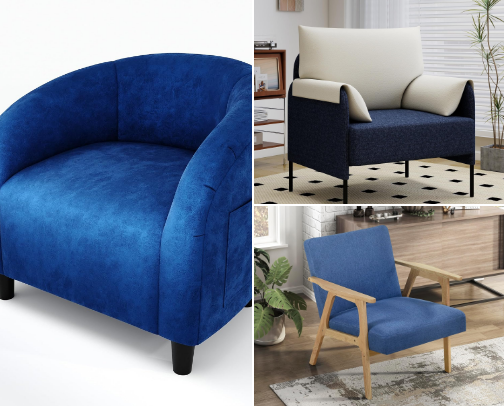 Blue Accent Chairs cover photo collage