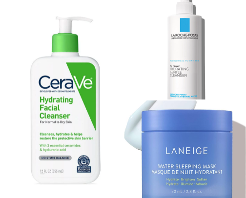 the best affordable skincare products for dry skin🫶🏻 cover photo collage