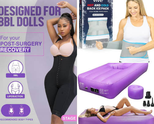 Post op cosmetic recovery kit cover photo collage