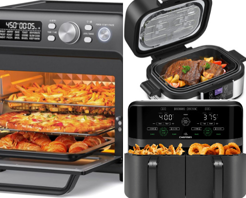 Kitchen Finds: Appliances, Gadgets & Everyday Cooking Must-Haves cover photo collage