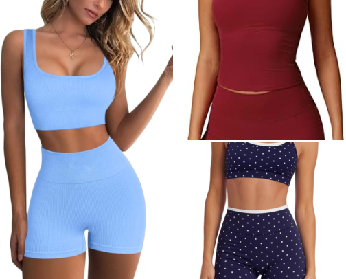 workout sets to be that girl at the gym💪✨🤩 cover photo collage