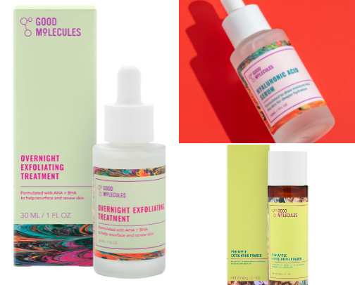 Favorite Good Molecules Skincare products! cover photo collage