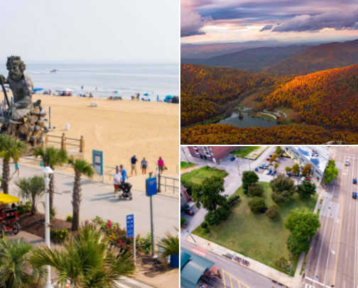 Romantic Getaways in Virginia cover photo collage
