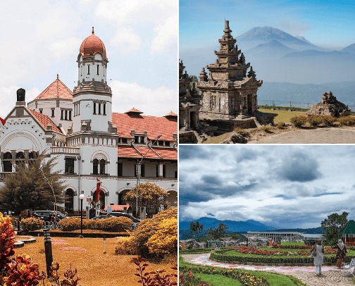 Must-Visit Tourist Attractions in Semarang, Indonesia and Surrounding Areas. cover photo collage