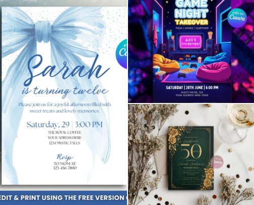 Birthday Invitations cover photo collage