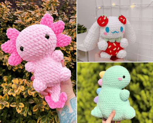 Crochet plushie finds cover photo collage