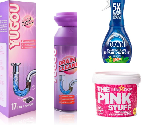 Glow-Ups & Grime Slayers Cleaning Products cover photo collage