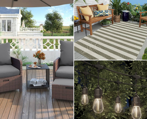 Small Patio & Balcony Essentials for a Cozy Summer cover photo collage