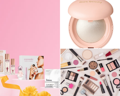 Make up and Cosmetics cover photo collage