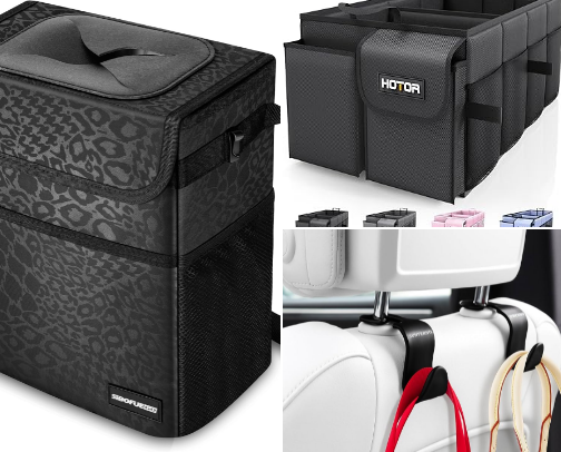 Products that keep my car clean & organized cover photo collage