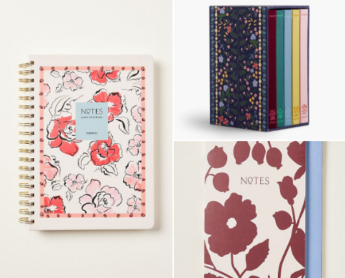 Office items for a Flower Lover | Notebooks, pens, journals. cover photo collage