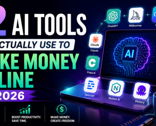 12 AI Tools I Actually Pay For In 2026 (My Creator Business Stack) cover photo collage