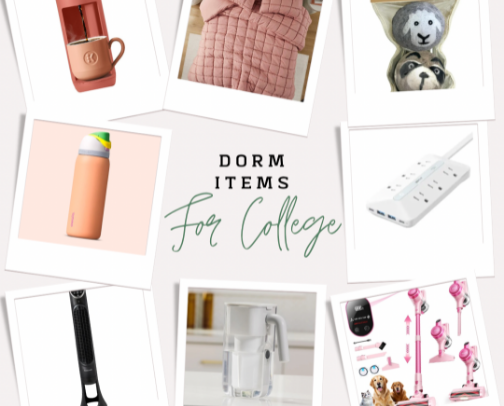 Dorm items that made my college kids life easier and that were actually used! cover photo collage