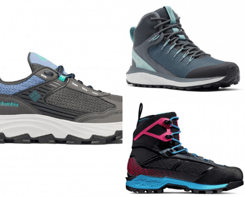 outdoor footwear and bags cover photo collage