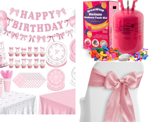 ADORABLE Coquette Pink Bow Birthday Party! cover photo collage