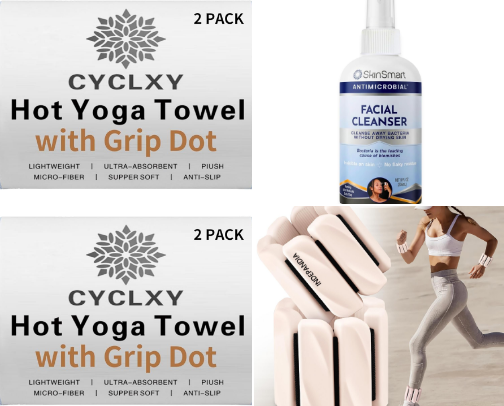 Hot sculpt/pilates/yoga must haves cover photo collage