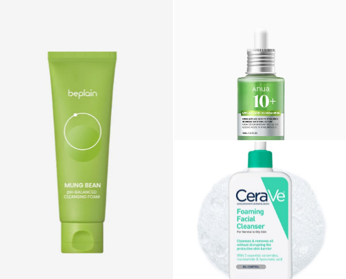 Skincare Recs for Oily/Combo skin cover photo collage