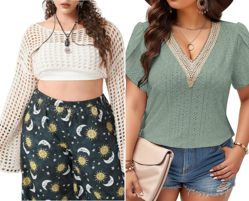 Tired of plain tops for Plus-size ladies? I got you!✨ cover photo collage