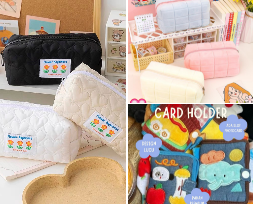 Bag and Pouch of girl cover photo collage