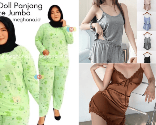 Baju tidur atau biayama cover photo collage