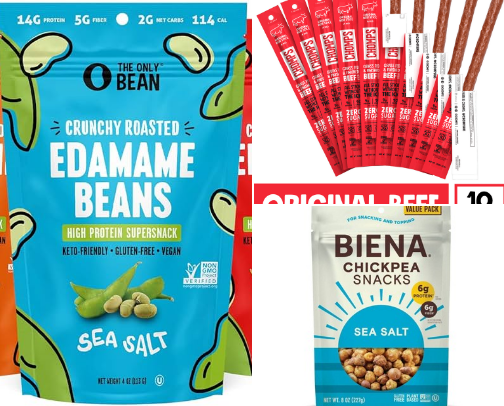 Grab and Go, High Protein Snacks (Kid Friendly) 🍎🫛 cover photo collage