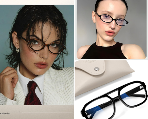 Trendy Blue Light Glasses With Designer Vibes cover photo collage
