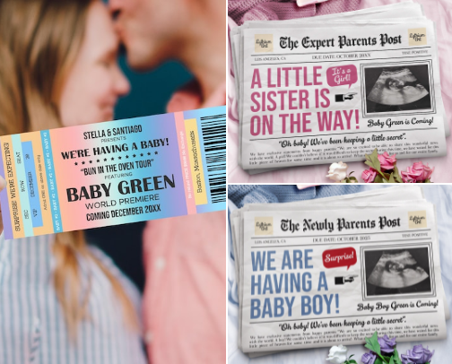 Pregnancy Announcement Ideas for Social Media cover photo collage