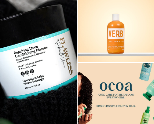 Curly girl products cover photo collage