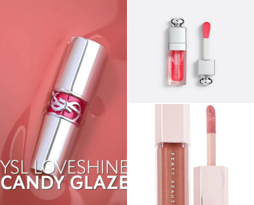 Juicy glossy lips. cover photo collage