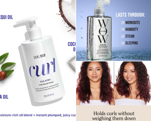Curly hair products cover photo collage