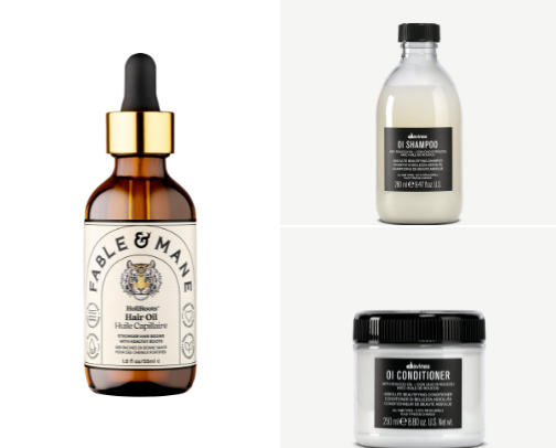 Products I use for a great makeup-less face and gorgeous unstyled hair cover photo collage