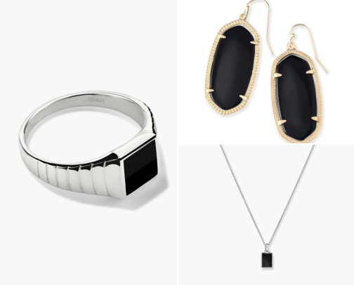 Black Onyx, Smoky Quartz & Gunmetal Jewelry for Winter: Moody Earrings, Rings & Pendants cover photo collage