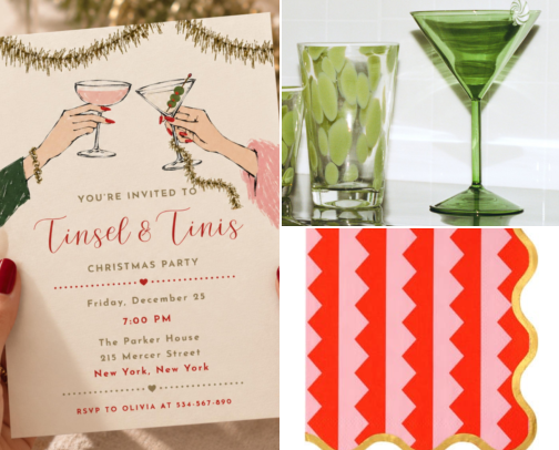 Tinsel & Tinis Christmas Cocktail Party Ideas cover photo collage