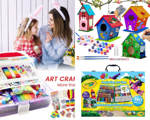 Art supplies for kids cover photo collage