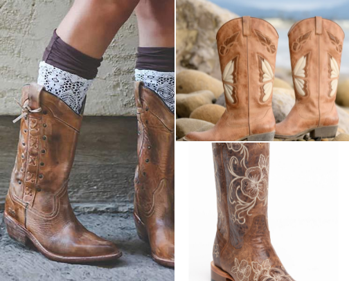 coquette themed cowgirl boots cover photo collage